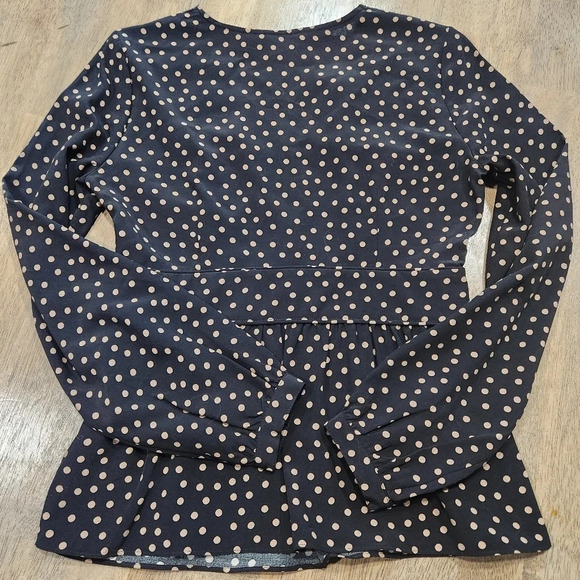Boden Elsie Polka Dot Peplum Top Blouse size 4 - Picture 3 of 8